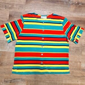🇺🇸TanJay Collections Internationale Size 14 Vintage Striped Blouse